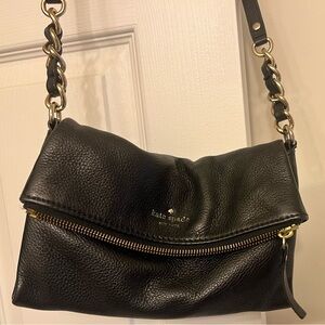 Original Kate Spade black leather crossbody bag with gold hardware